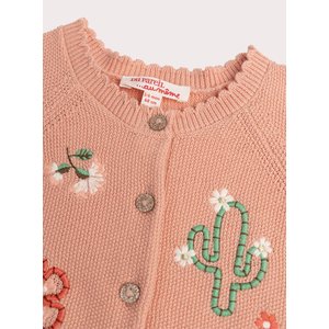 Βρεφική Ζακέτα για Κορίτσια Dusty Pink Embroidered