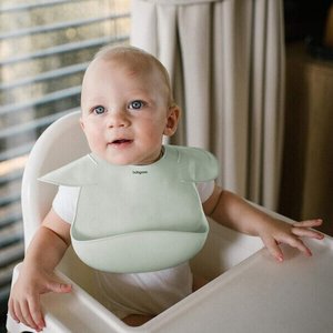 BabyOno: Σαλιάρα σιλικόνης 6m+ με θήκη περισυλλογής τροφίμων - Mint