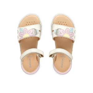 Παιδικά Σανδάλια Geox Haiti για Κορίτσια White Flowers (Μεγέθη 26-35)