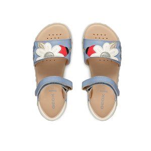 Παιδικά Σανδάλια Geox Haiti για Κορίτσια Blue Flowers (Μεγέθη 26-35)
