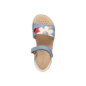 Παιδικά Σανδάλια Geox Haiti για Κορίτσια Blue Flowers (Μεγέθη 26-35)