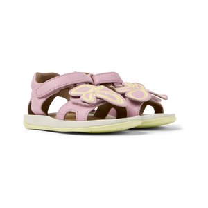 Βρεφικά Πέδιλα Camper Twins για Κορίτσια Pink Flowers (Μεγέθη 21-26)