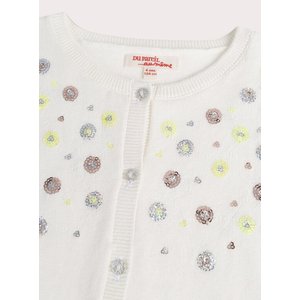 Παιδική Ζακέτα για Κορίτσια Ecru Sequined