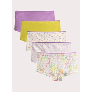 Σετ Παιδικά Εσώρουχα για Κορίτσια Yellow/Purple Giraffes 5 τμχ