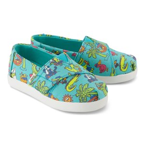 Βρεφικές Εσπαντρίγιες Toms για Αγόρια Aqua Blue Glow in the Dark Alligator (Μεγέθη 19,5-28,5)