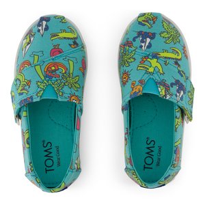 Βρεφικές Εσπαντρίγιες Toms για Αγόρια Aqua Blue Glow in the Dark Alligator (Μεγέθη 19,5-28,5)