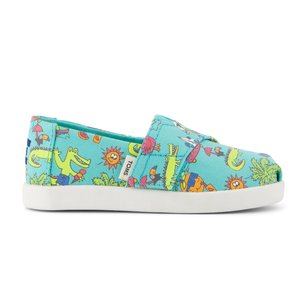 Βρεφικές Εσπαντρίγιες Toms για Αγόρια Aqua Blue Glow in the Dark Alligator (Μεγέθη 19,5-28,5)
