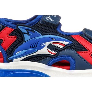 Παιδικά Σανδάλια Geox Ciberdron για Αγόρια Navy/Red Shark (Μεγέθη 25-33)