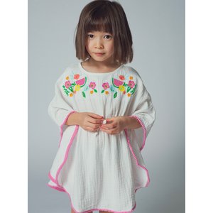 Παιδικό Πόντσο για Κορίτσια White Fruits