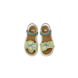 Παιδικά Σανδάλια Camper Twins για Κορίτσια Yellow/Petrol Flowers (Μεγέθη 26-34)