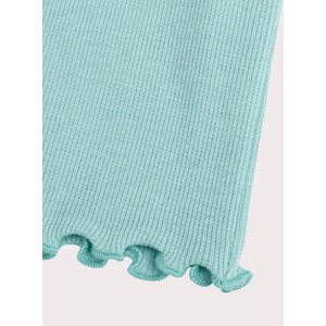 Παιδική Μπλούζα για Κορίτσια Turquoise Ribbed