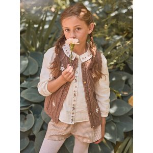 Παιδικό Γιλέκο για Κορίτσια Brown Flowers