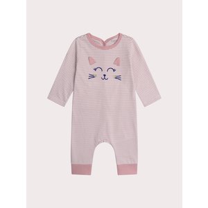Βρεφική Ολόσωμη Πιτζάμα για Κορίτσια Stripped Cat