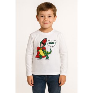 Παιδική Μπλούζα για Αγόρια White Dinosaur
