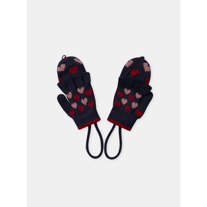 Παιδικά Γάντια για Κορίτσια Navy Love - 2 σε 1