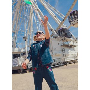 Παιδικό Παντελόνι για Κορίτσια Navy Embroidery